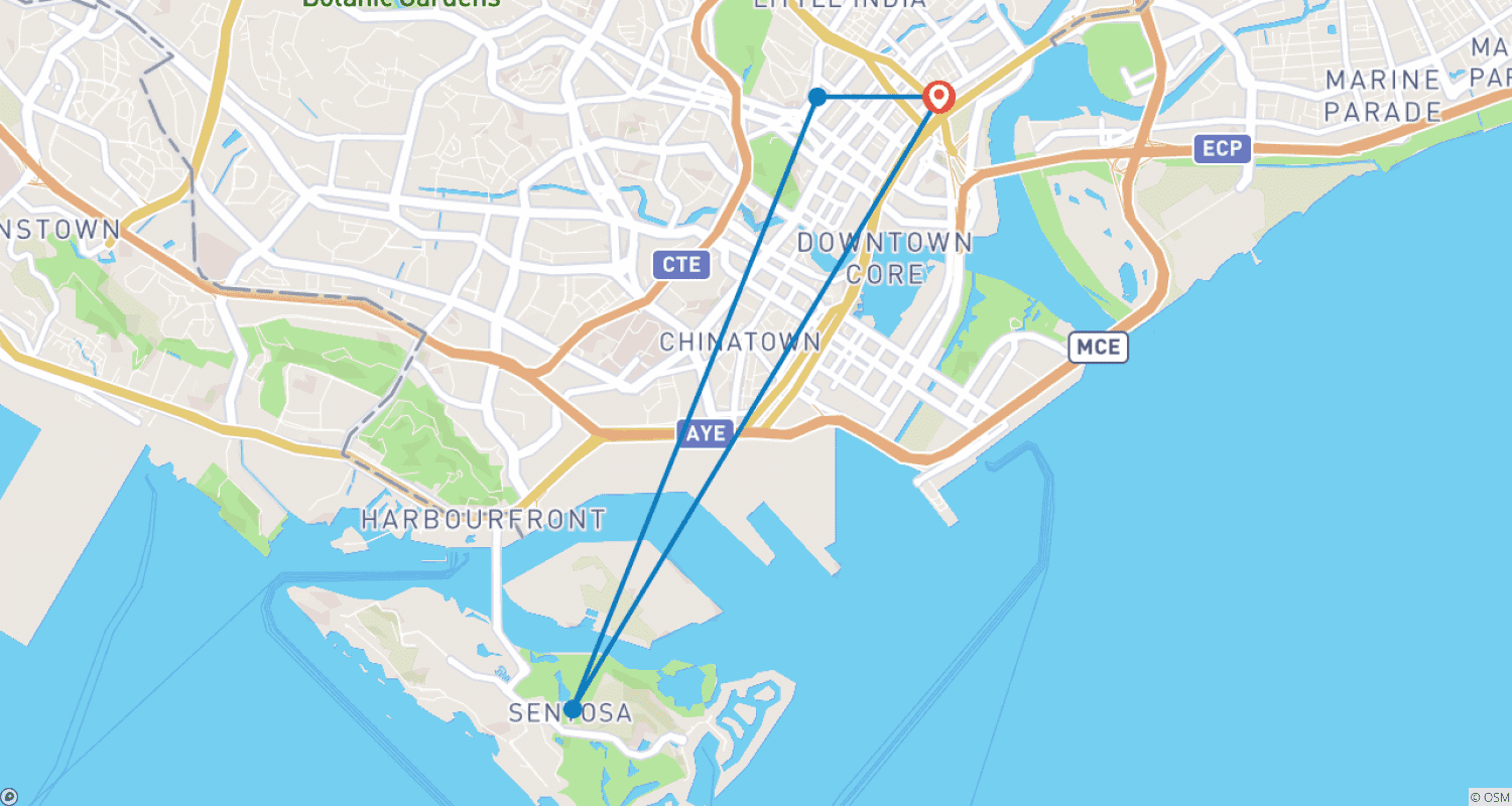 6-Day Crazy Rich Singaporeのルートマップ