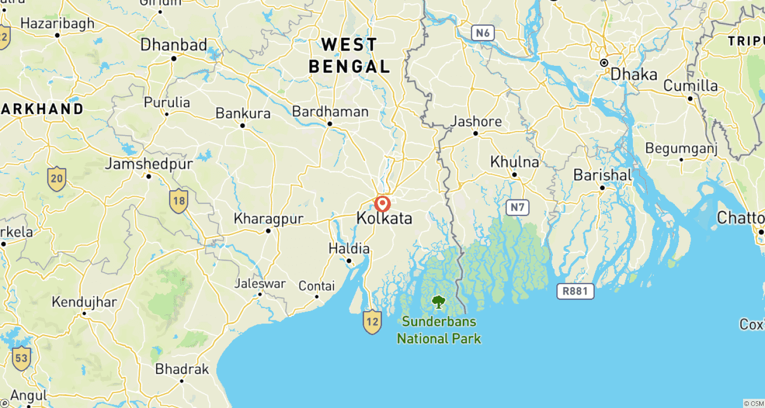 Mapa do percurso de Kolkata Gateway: Um Tour Privado de 3 Dias