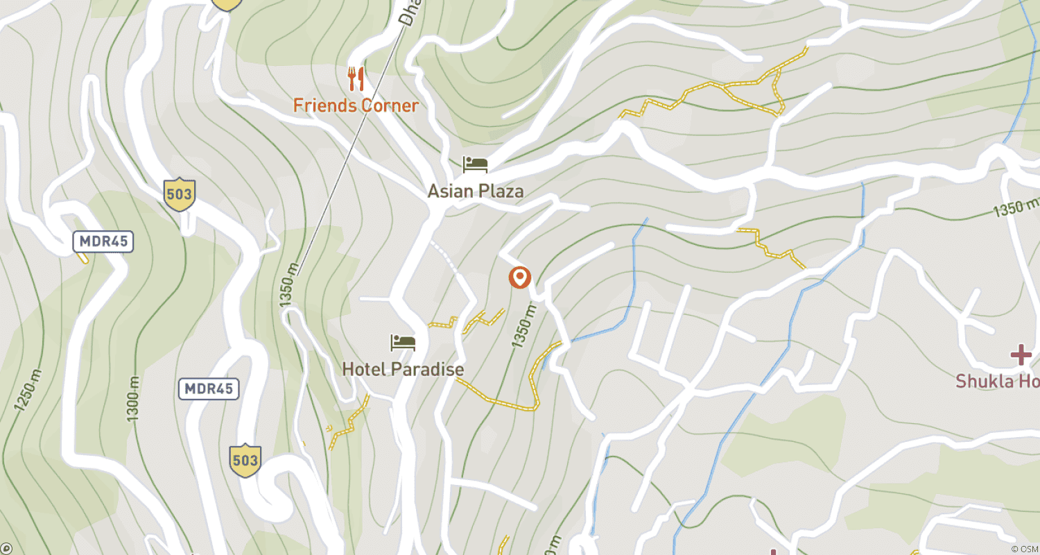 Mapa do percurso de Em Busca da Alma em Dharamsala: Uma Jornada Espiritual pelos Himalaias