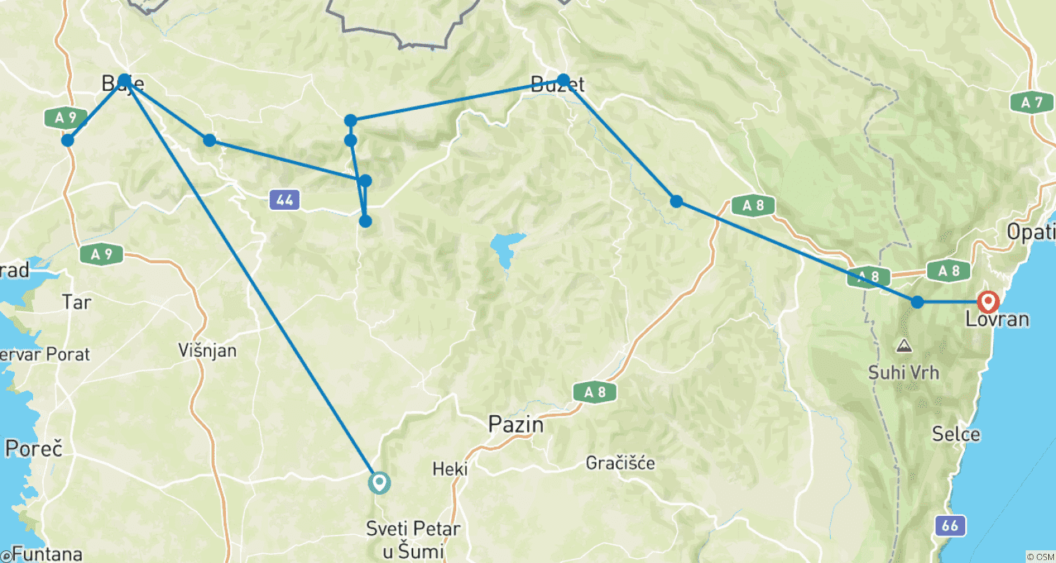 خريطة مسار Walking adventure through green Istria - Long tour