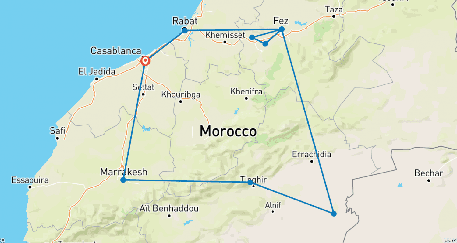 Mapa trasy: Klasyczne Maroko