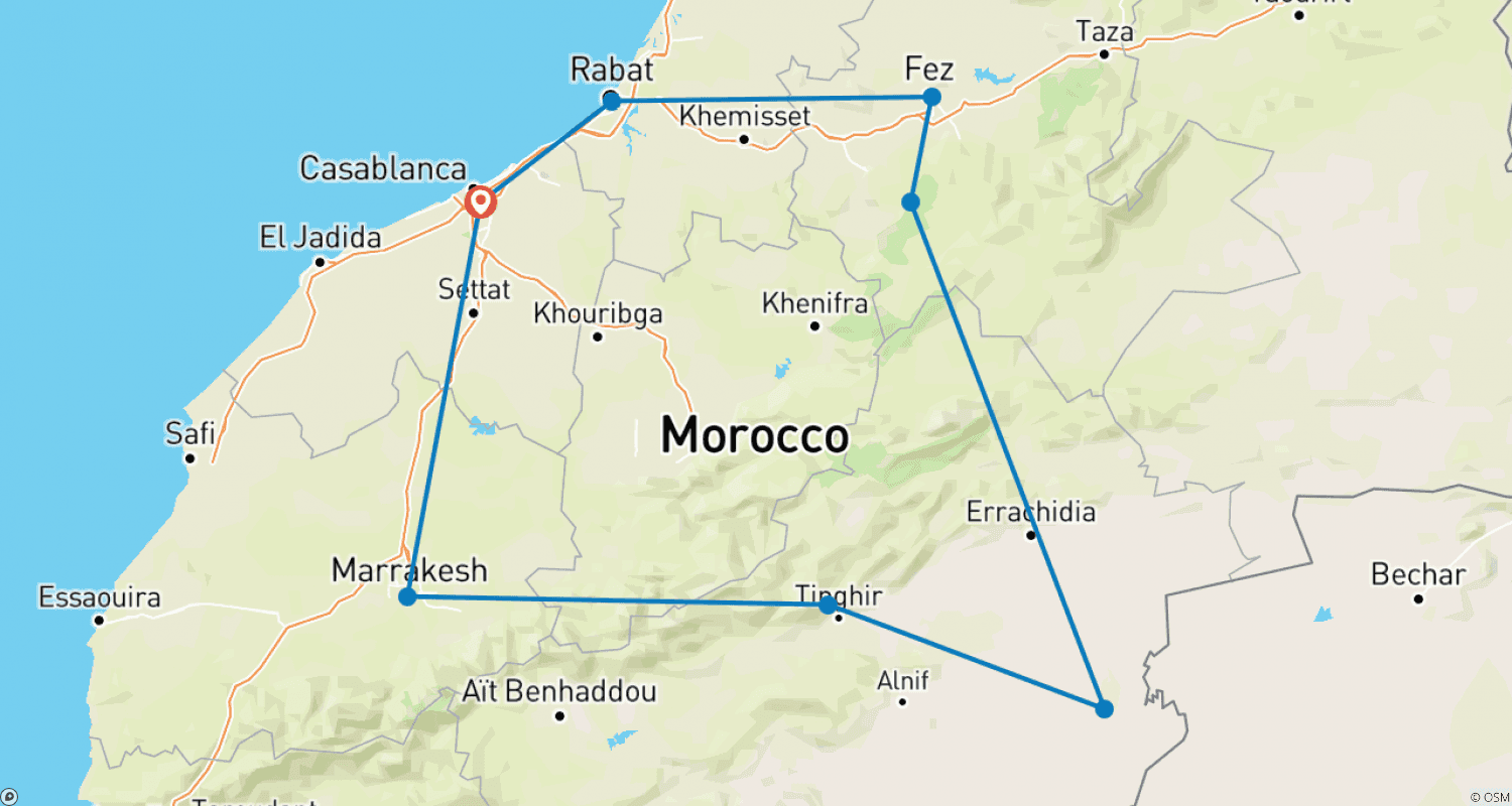 Mapa trasy: Magiczne Maroko