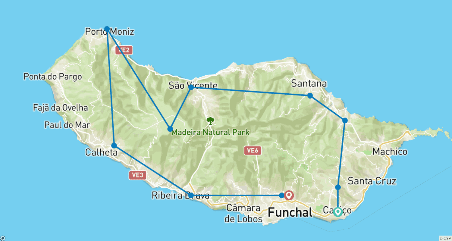 Mapa trasy: Madeira Loop Tour