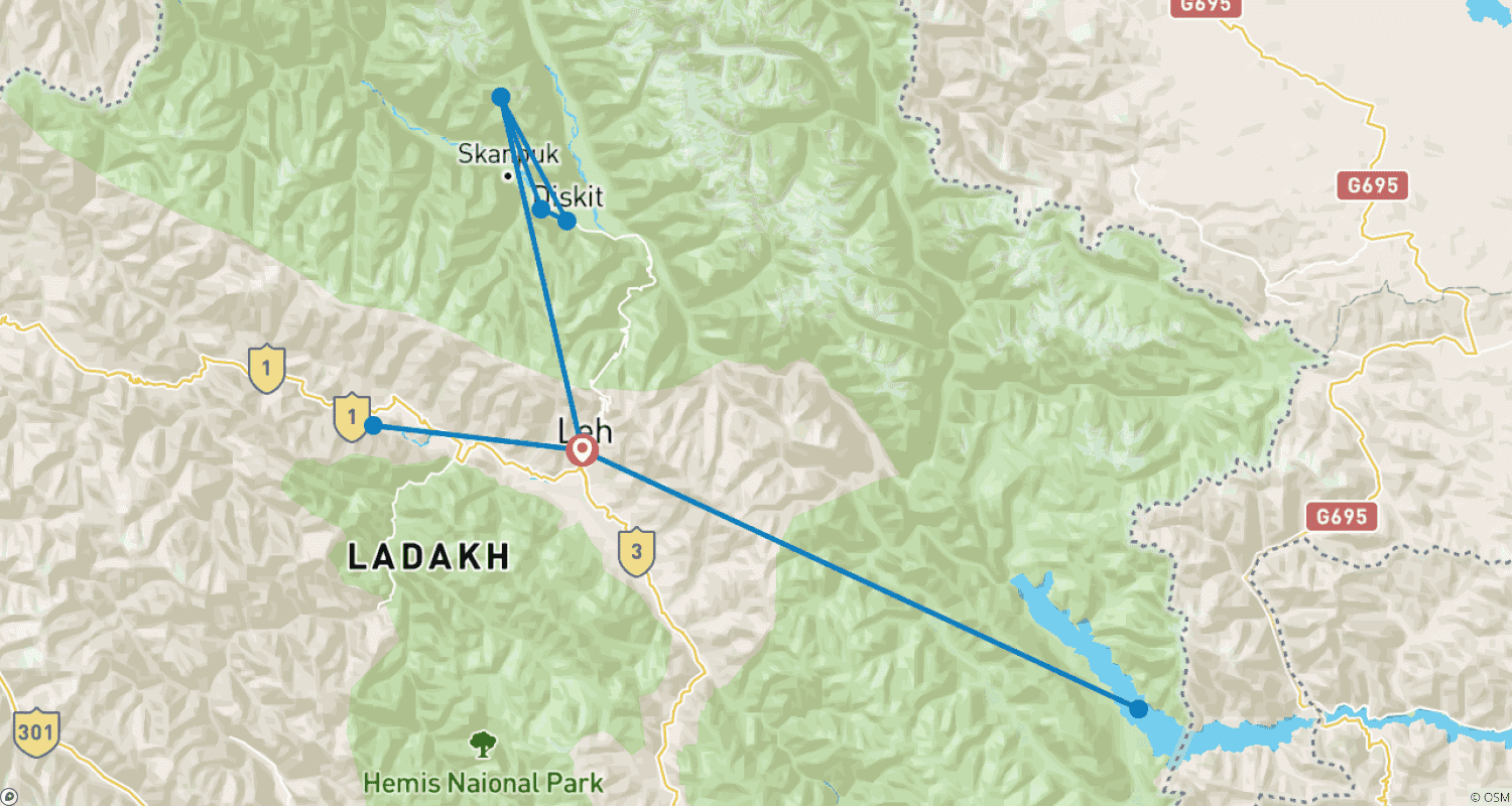 Mapa trasy: Leh Ladakh Experience