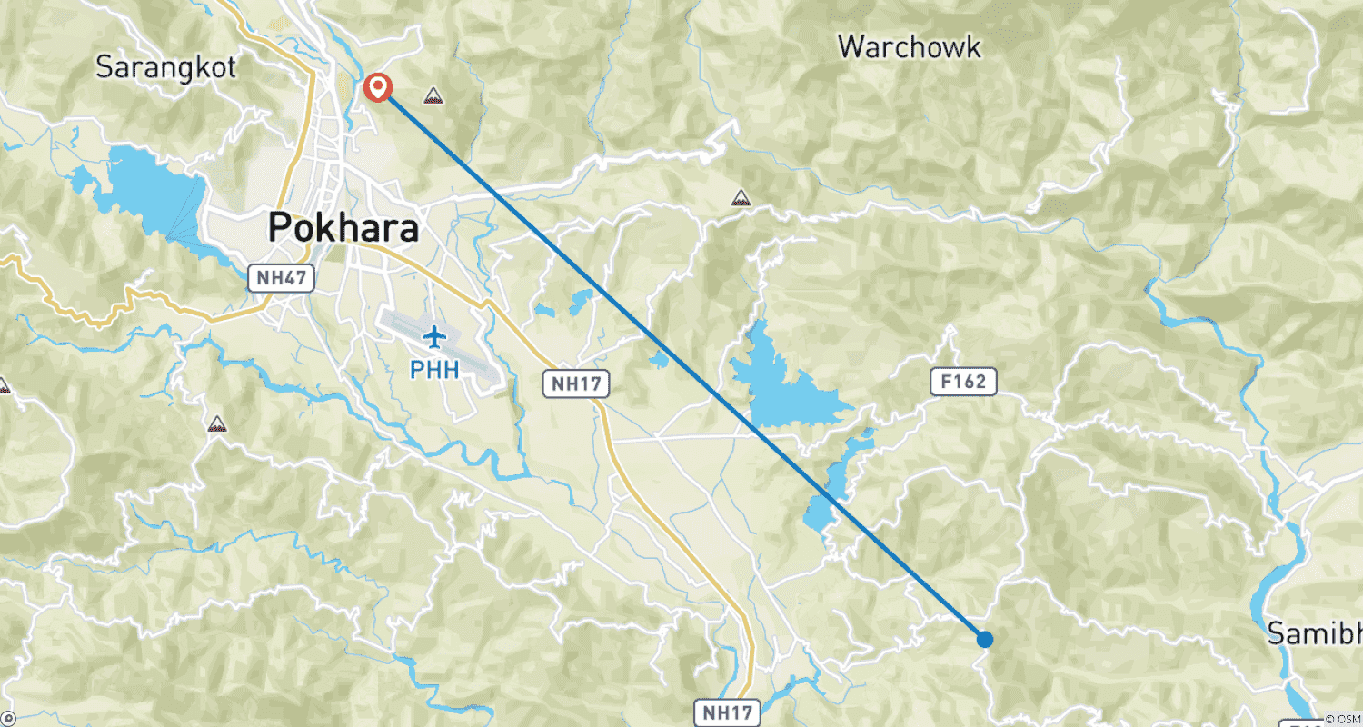 Mapa trasy: Krótki Trek Mardi Himal - 4 Dni