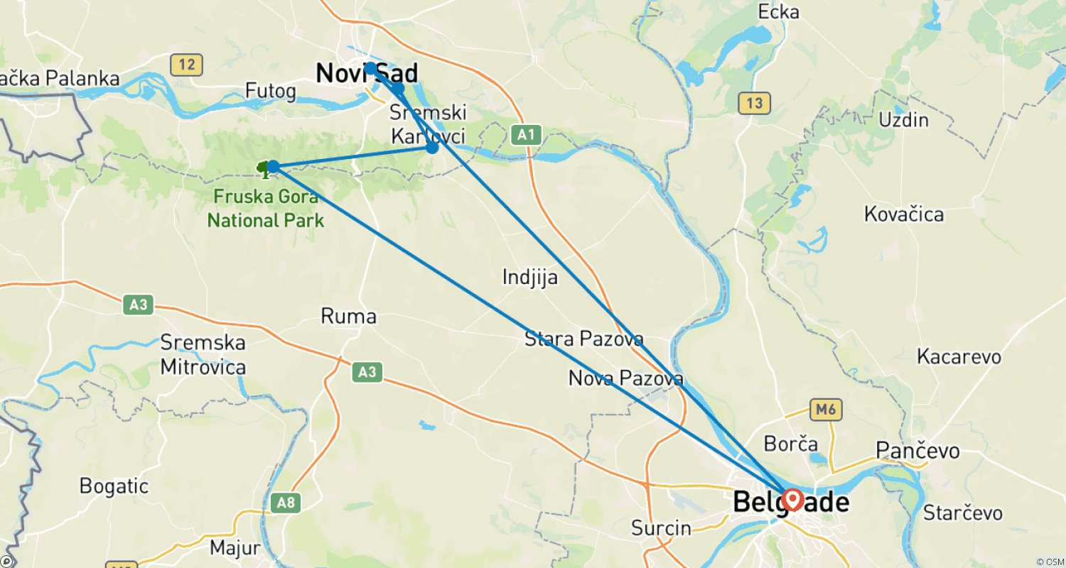 خريطة مسار Belgrade City Break – 4 Days