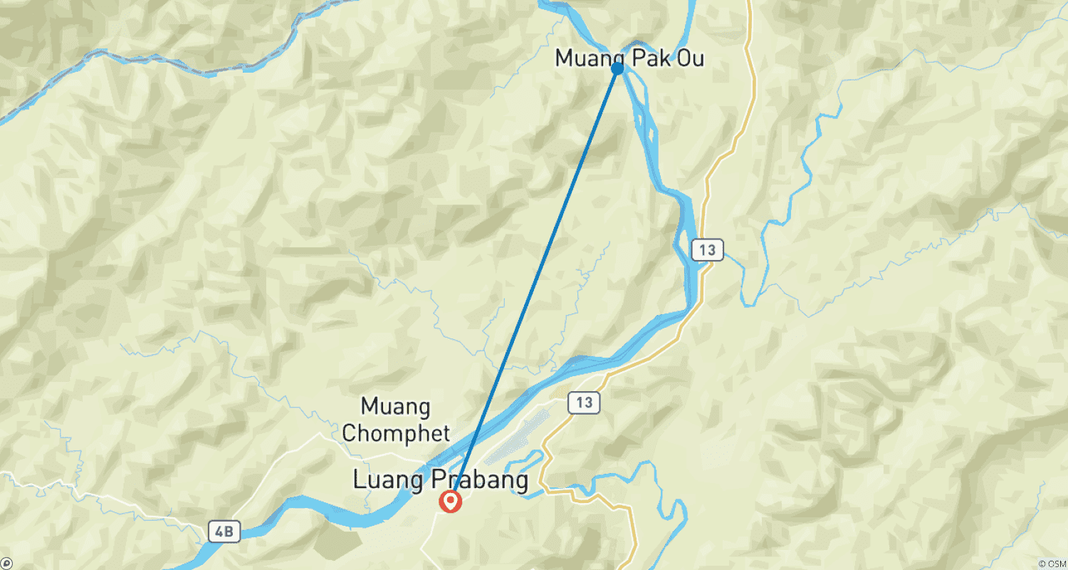 خريطة مسار أبرز معالم Luang Prabang