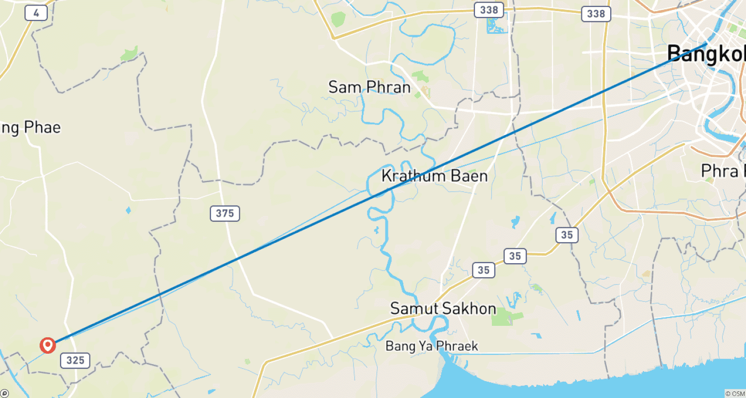 Mapa trasy: Small Group: Damnoen Floating market & Train market