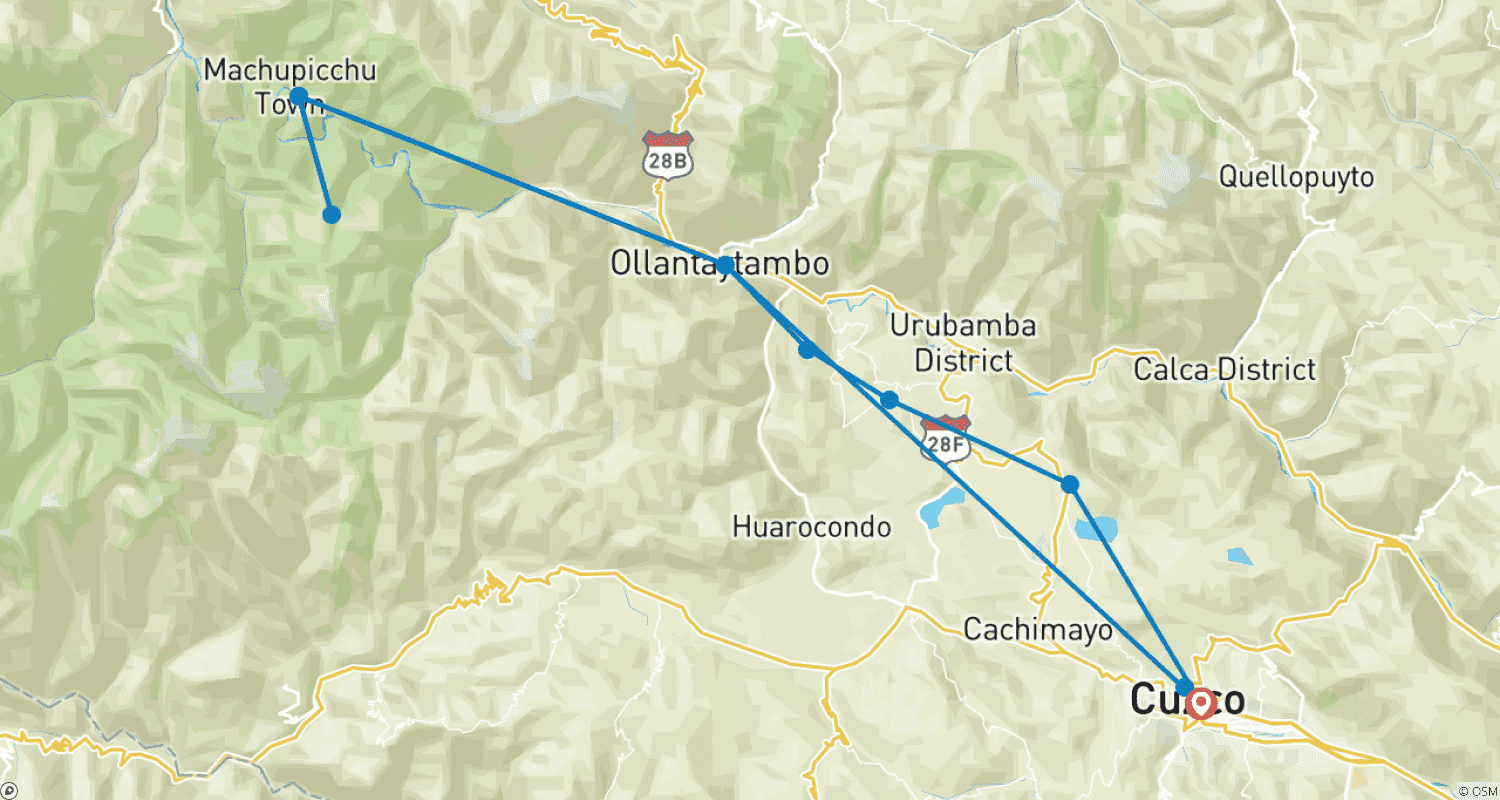 خريطة مسار 05 Day Cusco and Machu Picchu “The Andean Journey”