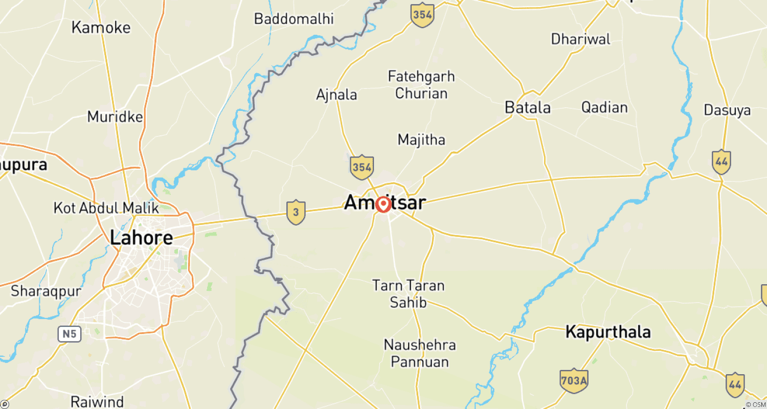 خريطة مسار Amritsar Day Tour: Discovering Golden Temples and Historic Landmarks