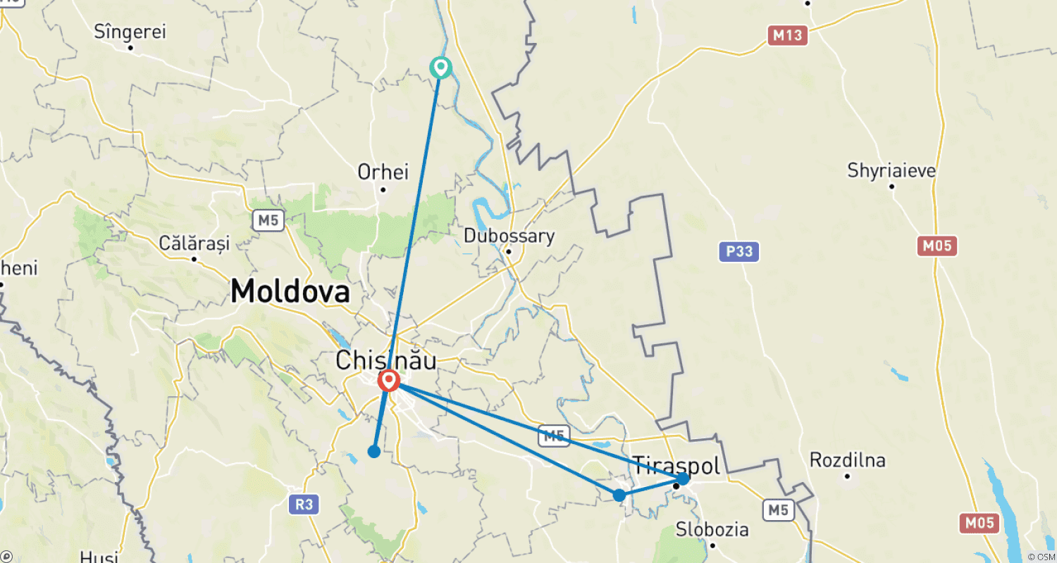 Mapa trasy: Wiejskie Przeżycia w Mołdawii