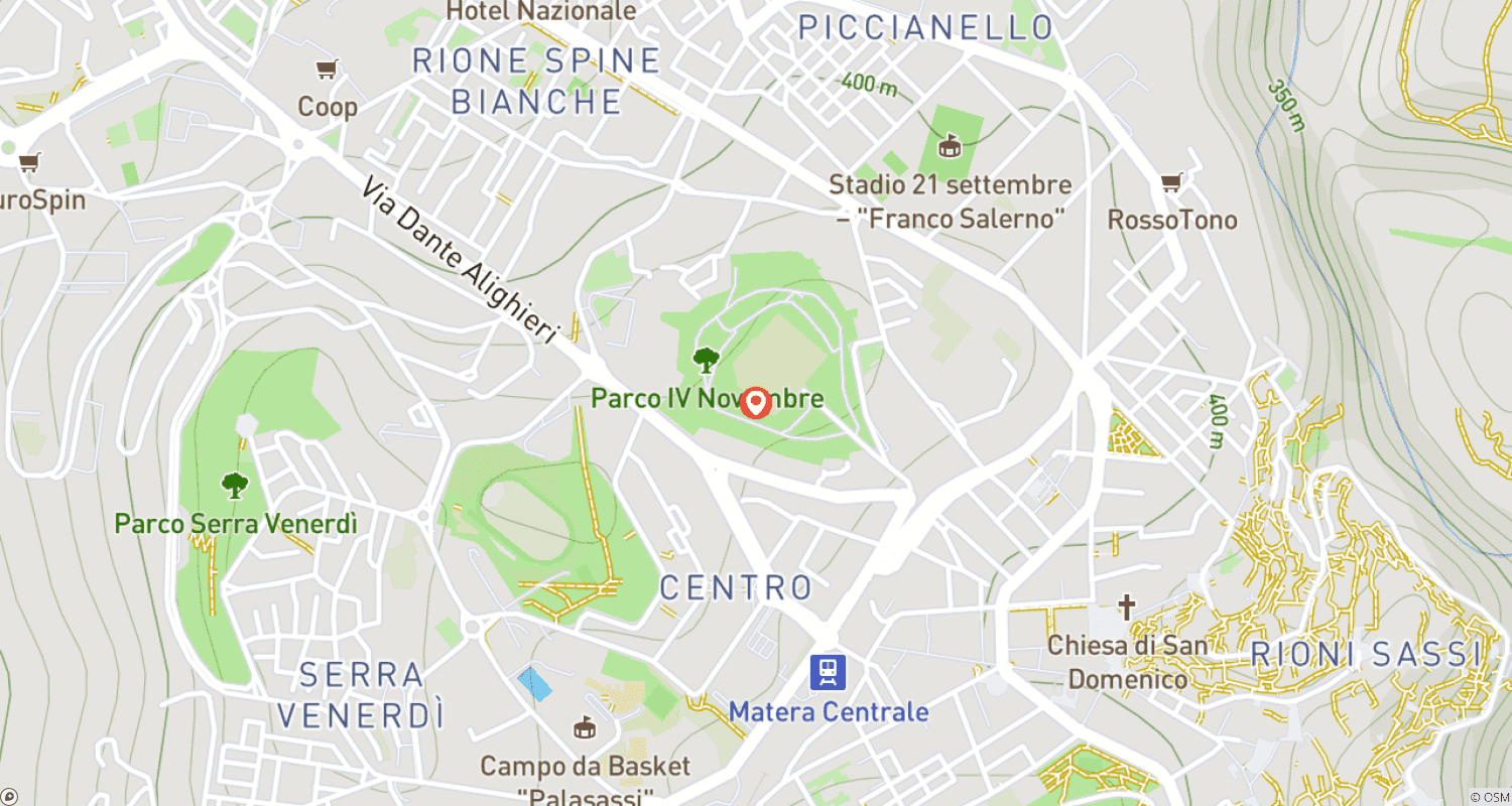 Mapa do percurso de Tour Privado: Experiência Local em Matera