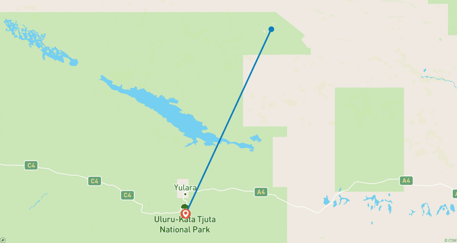 Mapa do percurso de Destaques do Outback (Escapada de 5 Dias)