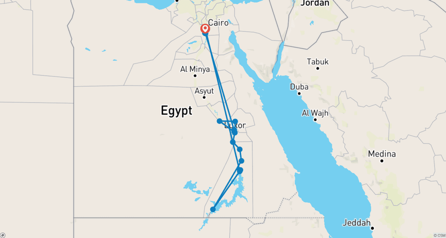 خريطة مسار أساطير مصر