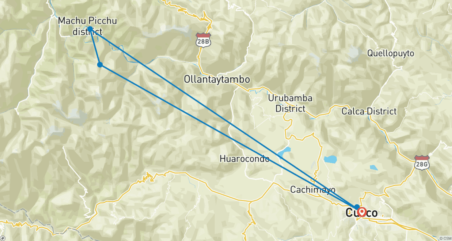 Mapa do percurso de The Charm of Cusco