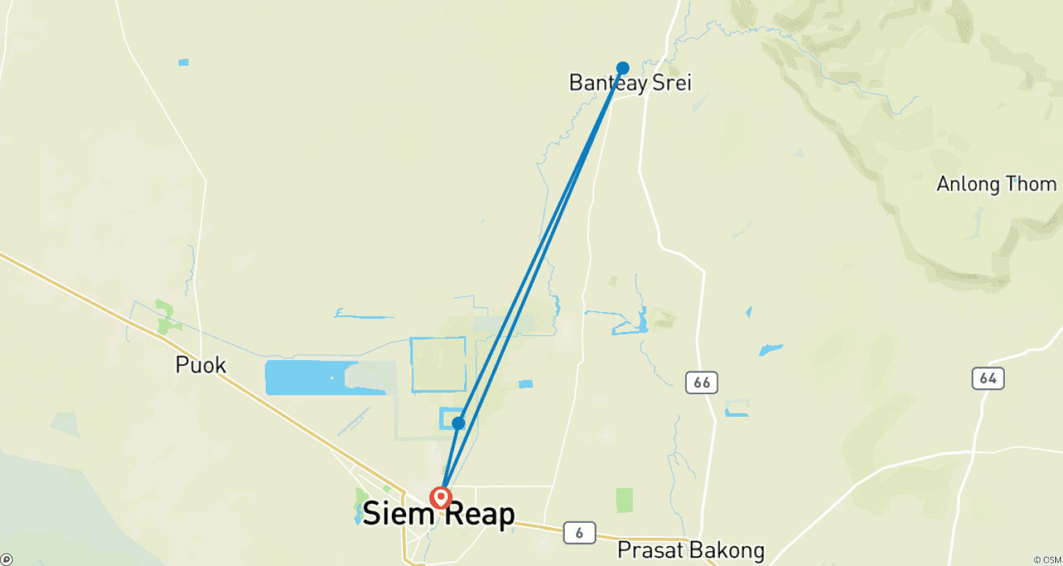 Mapa do percurso de Destaques de Siem Reap 5 Dias 4 Noites