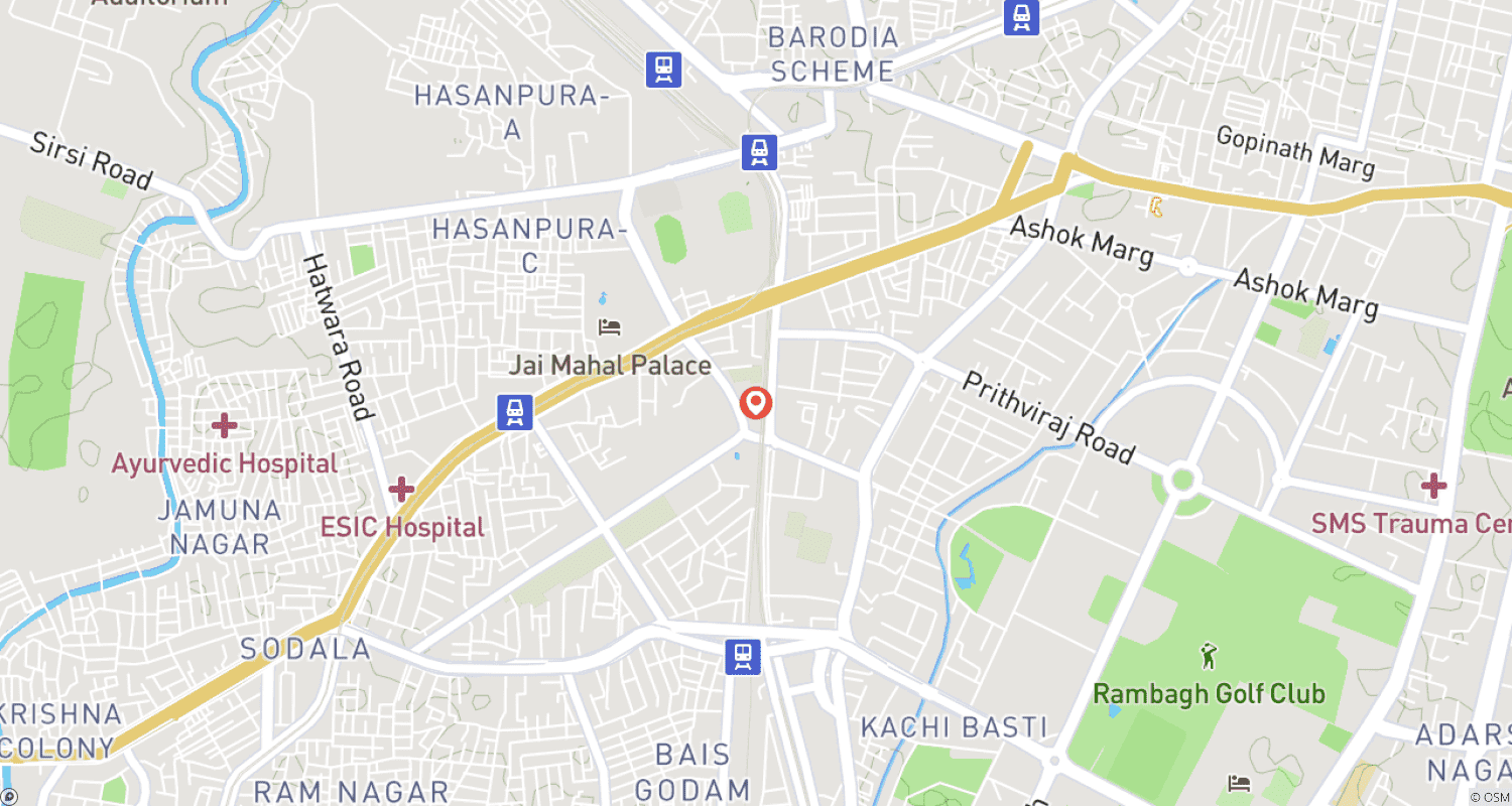 Mapa do percurso de Passeio Turístico por Jaipur com Entradas em Monumentos e Passeio de Elefante no Forte Amber