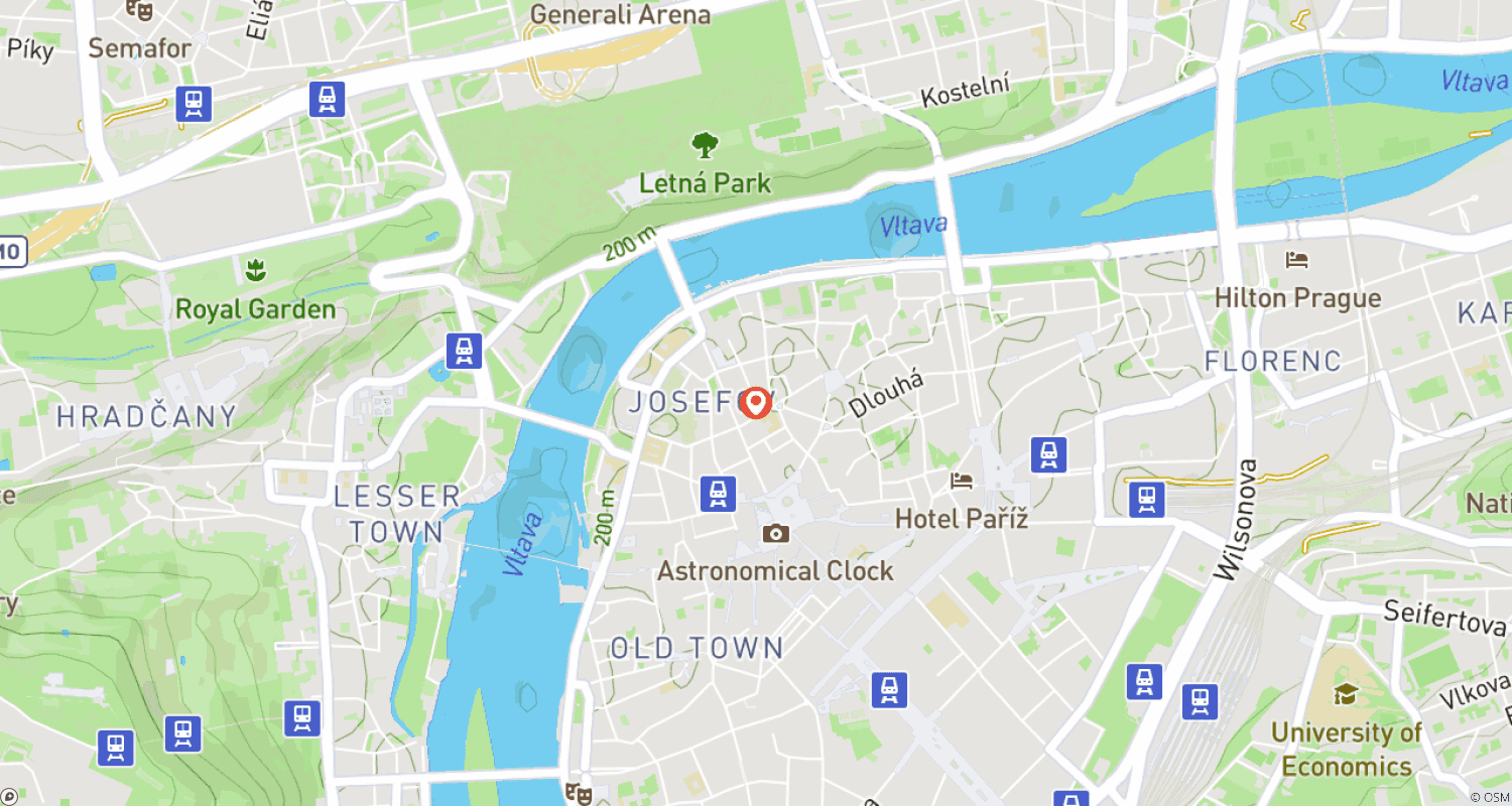 Mapa trasy: Praga Weekendowa Impreza – Wieczór Kawalerski lub Urodzinowa Fiesta