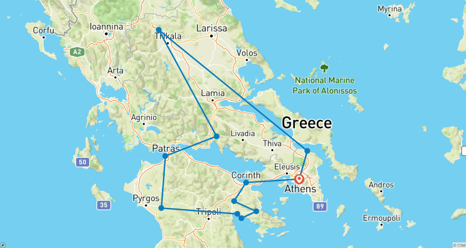 古代ギリシャ、セルフドライブのルートマップ