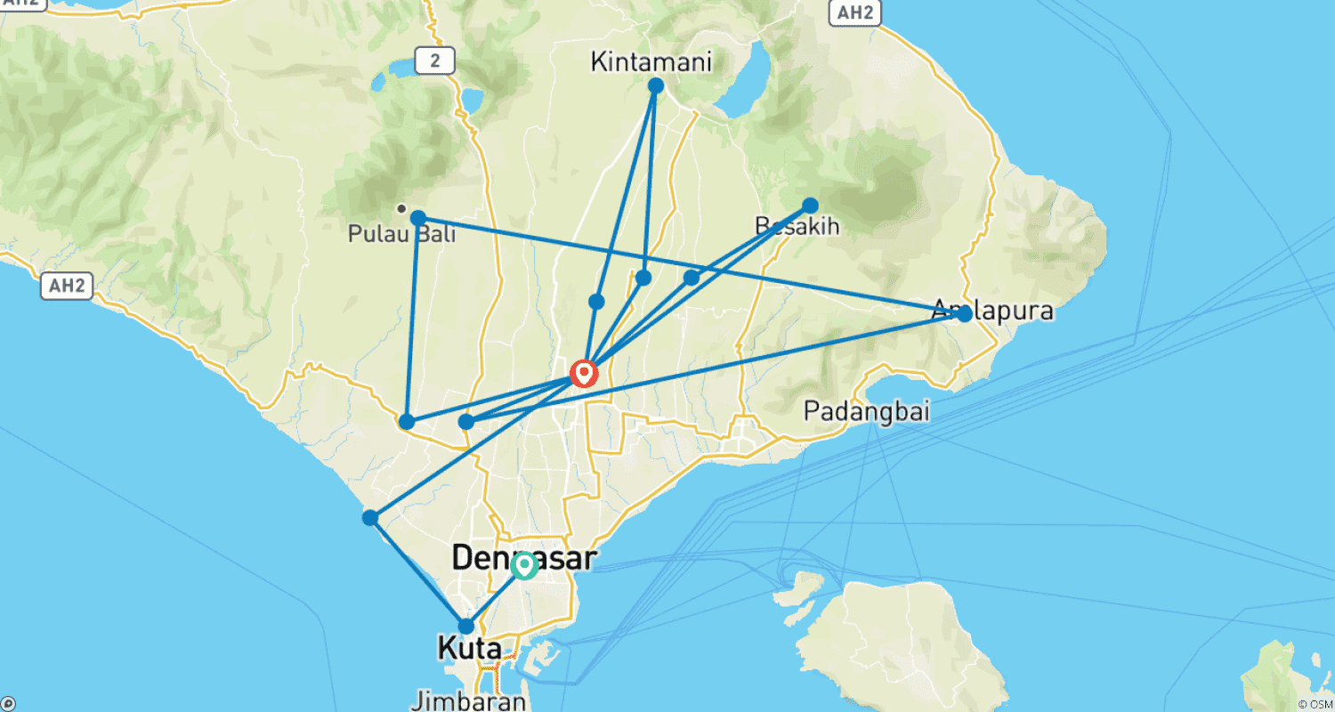 خريطة مسار Highlight of Bali, Private Tour