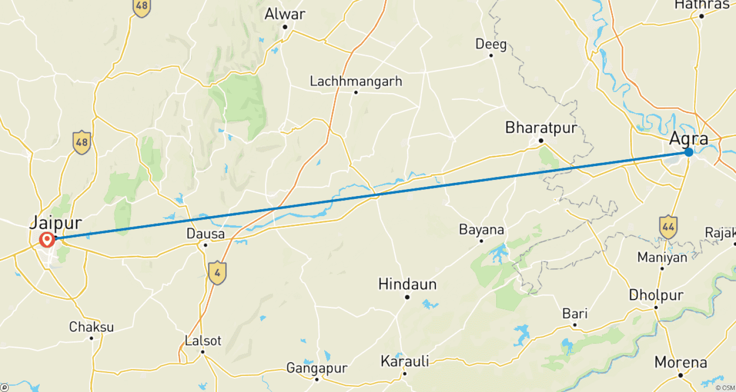 Mapa do percurso de De Jaipur: Excursão Privada Guiada pela Cidade e Forte Amer de Jaipur
