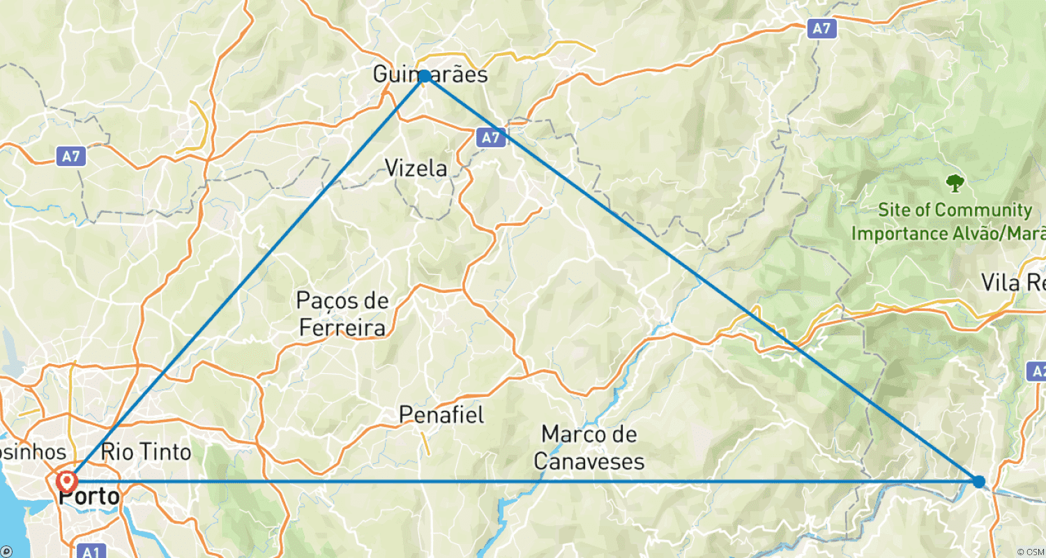 Mapa do percurso de The Pearls of the North of Portugal, Self-drive