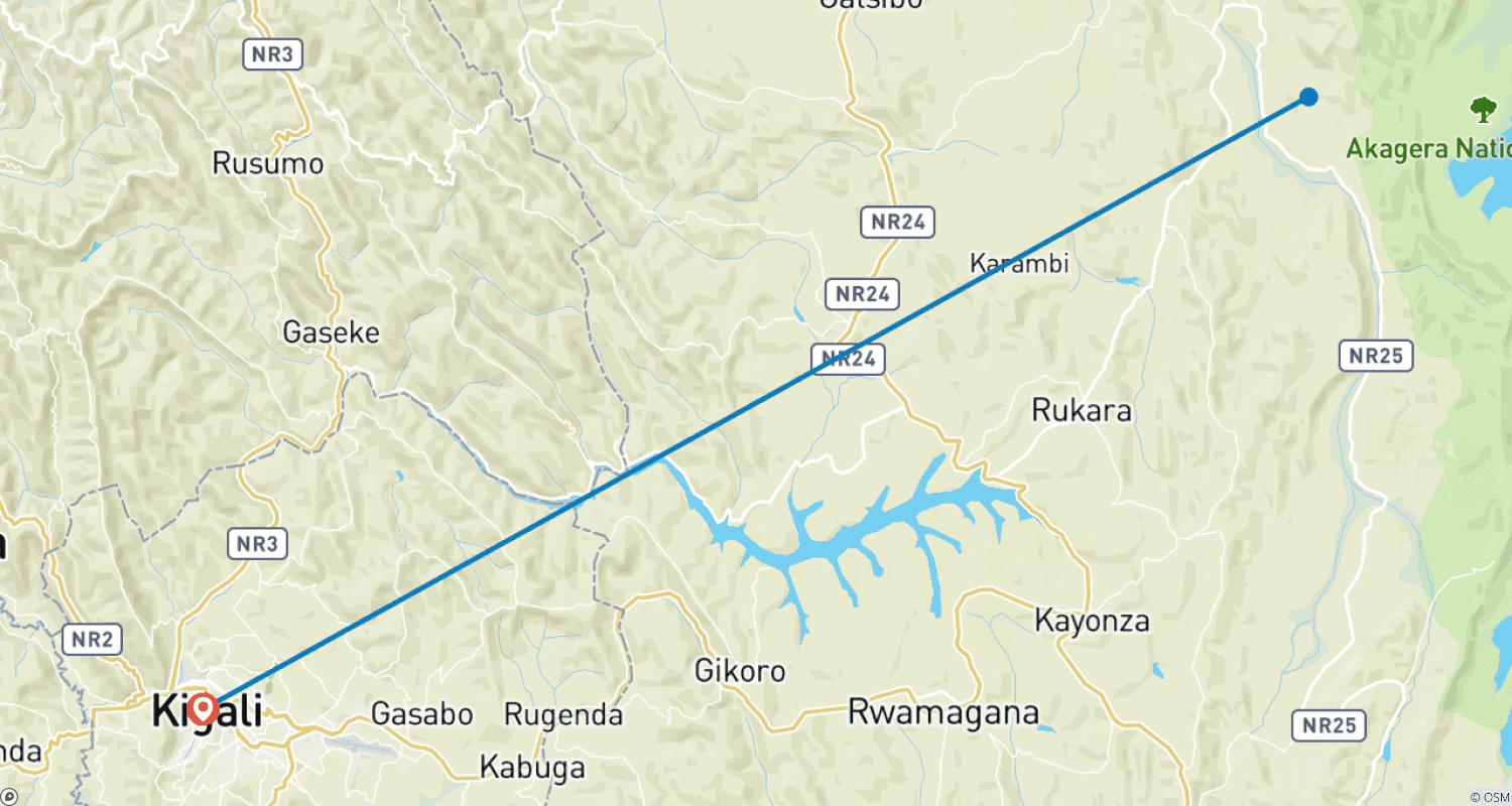 خريطة مسار 3-Day Akagera National Park Wildlife Safari