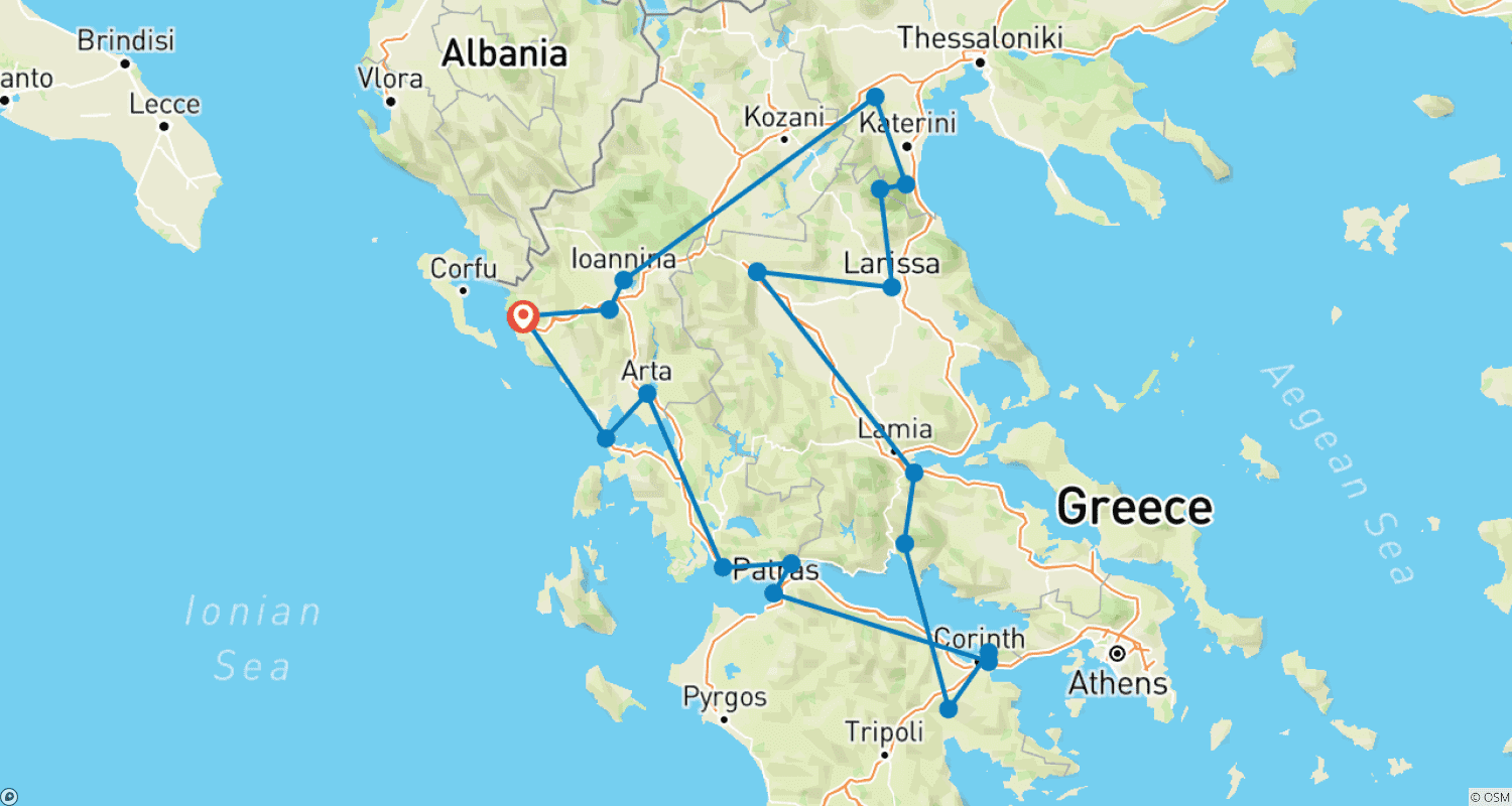 ギリシャの魅力的なツアー:イグメニツァ発11日間で巡るユネスコ世界遺産と人気観光地のルートマップ