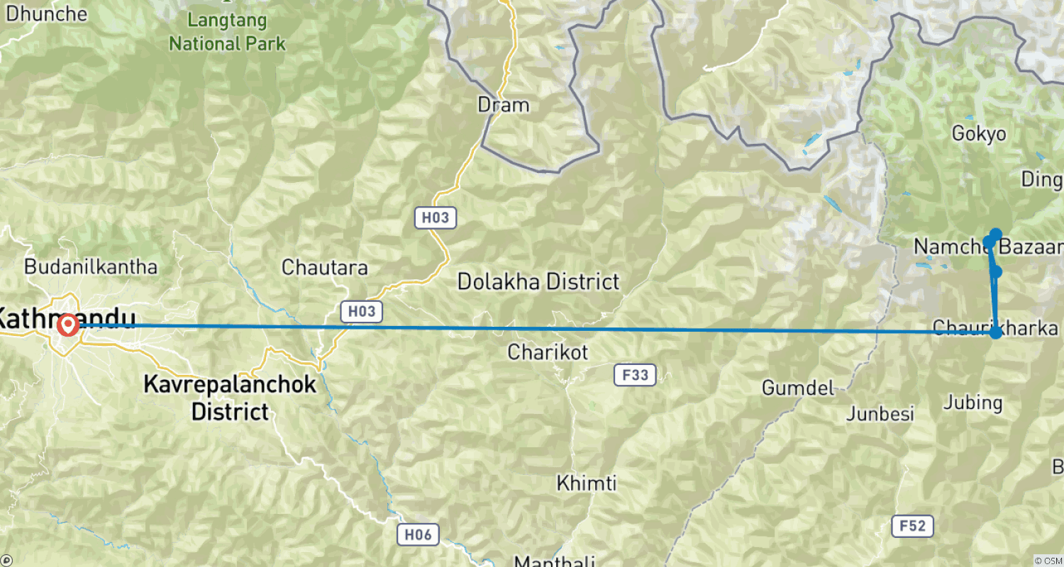Mapa trasy: Trek Panorama Everestu