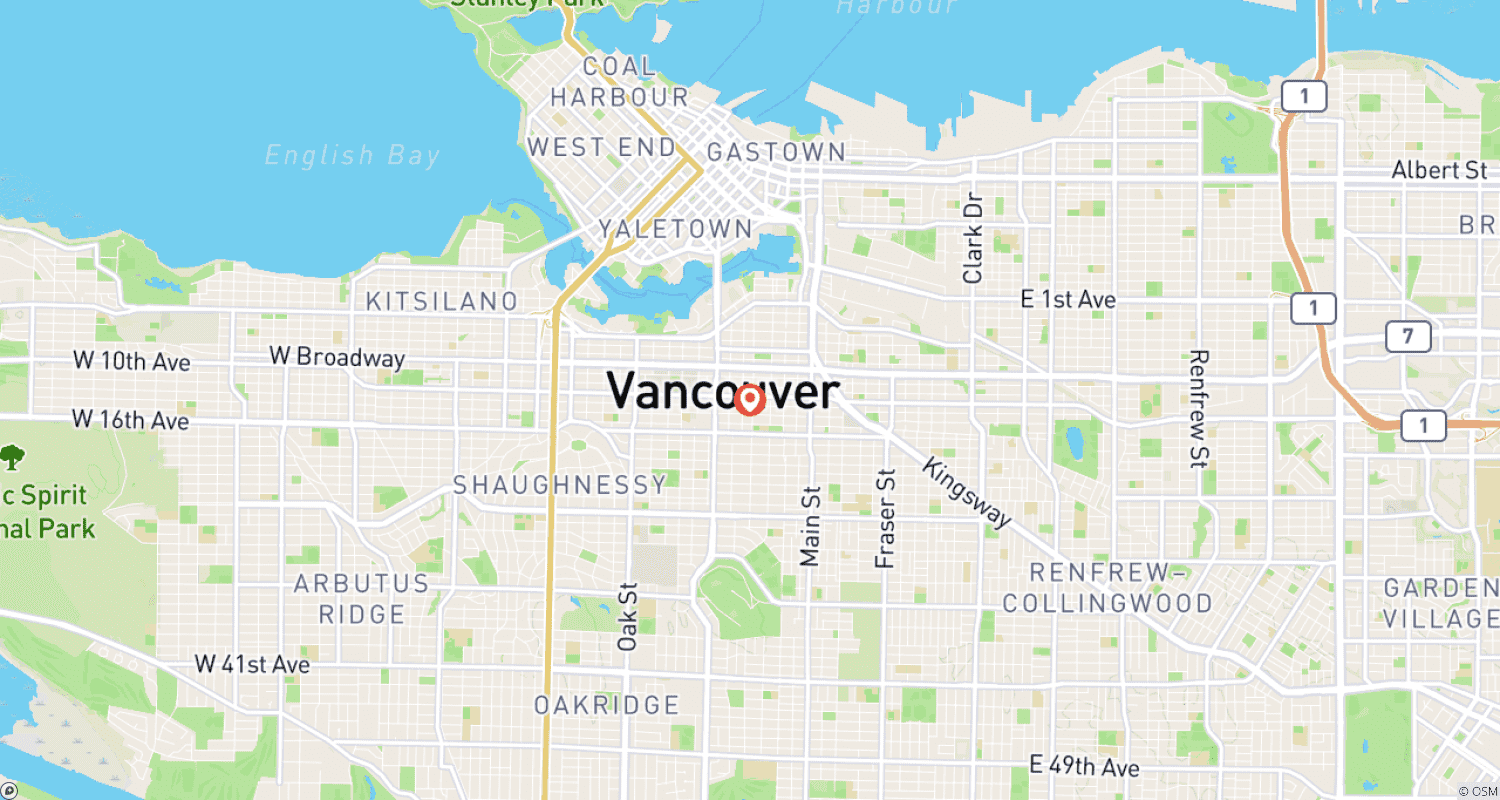 Mapa do percurso de Destaques de Vancouver: Excursão de Dia Personalizada