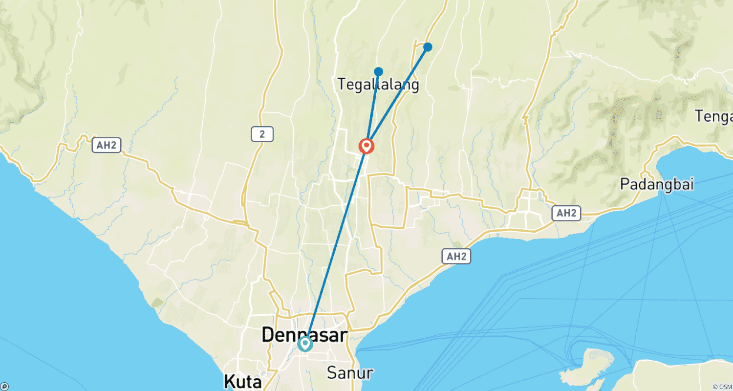 Mapa trasy: Niezapomniane Bali, Prywatna Wycieczka