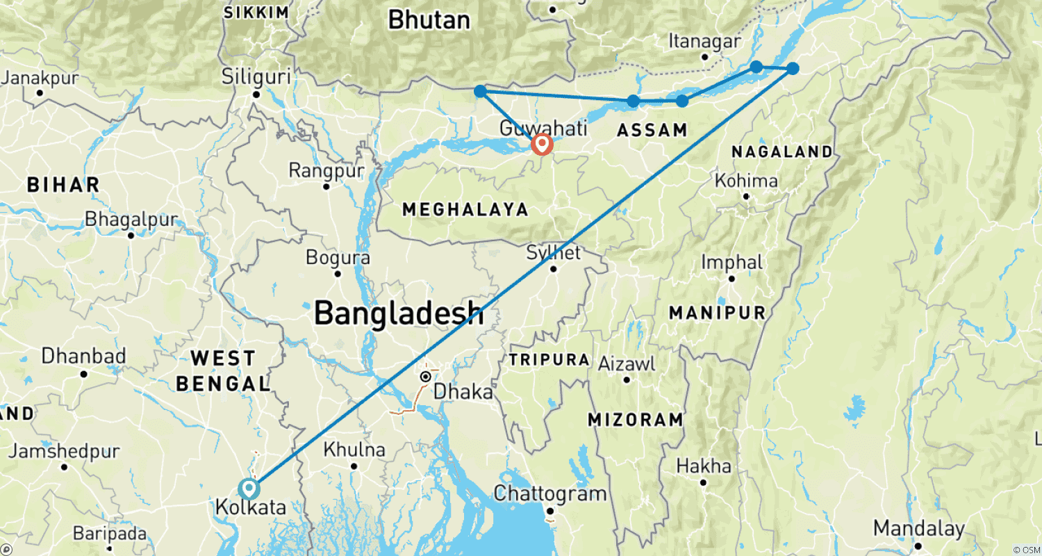 Mapa trasy: Odkryj Asam