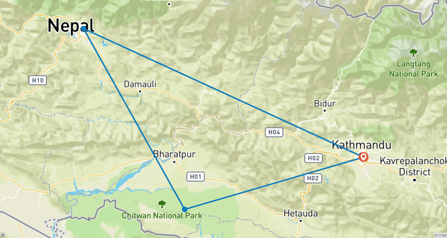 Mapa trasy: Nepal Vista