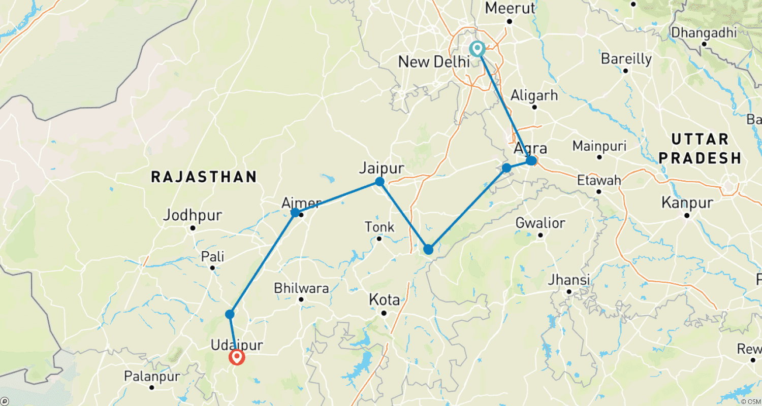 Mapa do percurso de Exotic India