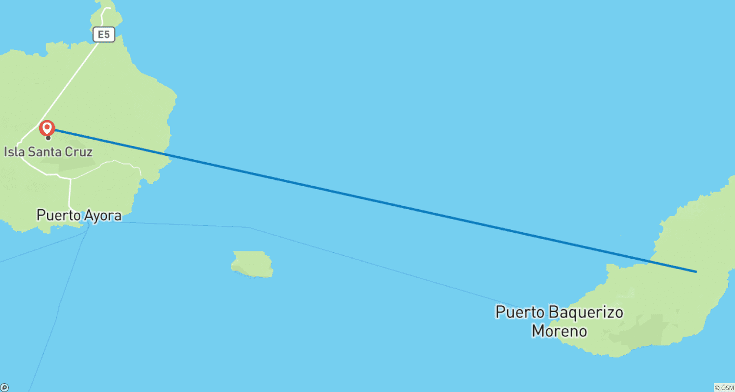 Mapa trasy: 5 Dni na Wyspach Galapagos: San Cristobal i Santa Cruz