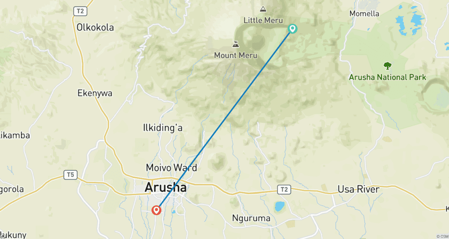 Mapa trasy: 4 Days Mount Meru Climbing