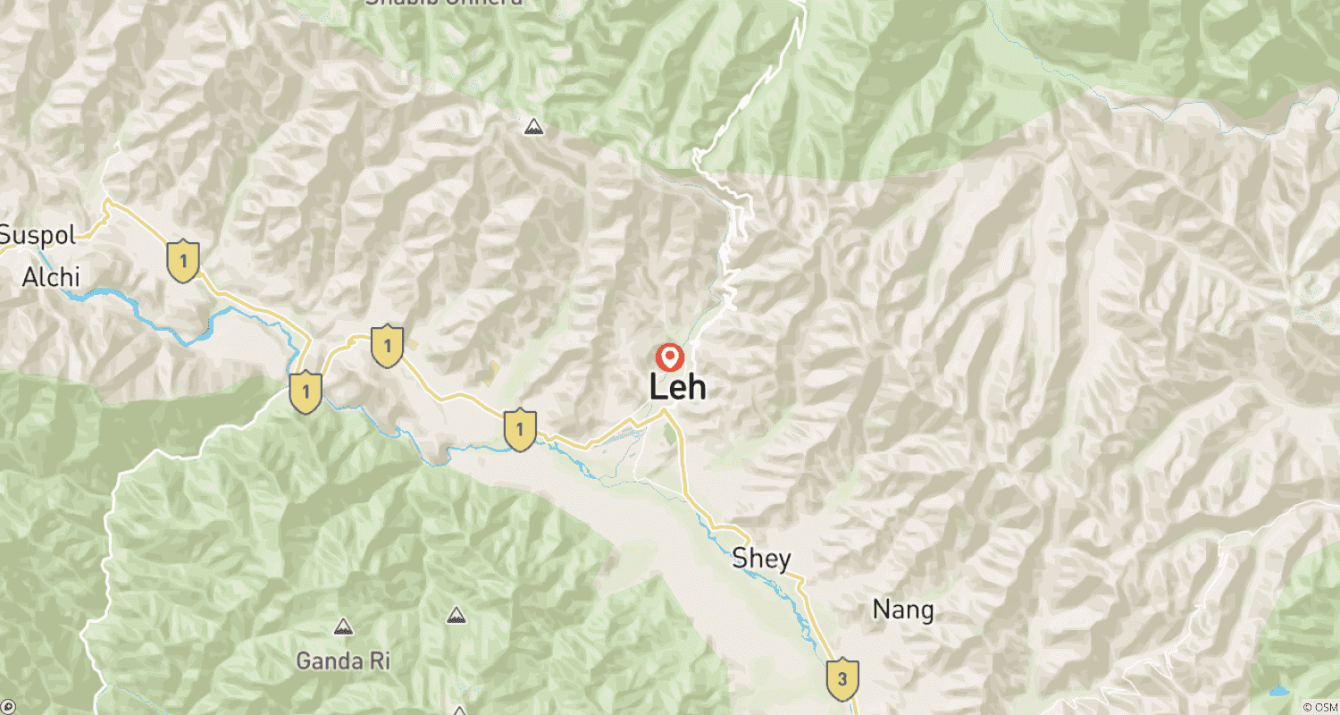 Mapa do percurso de Ladakh Místico - Um Tour Cultural