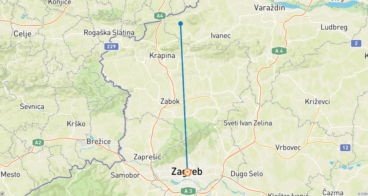 Mapa do percurso de Zagreb City Break, Private Tour