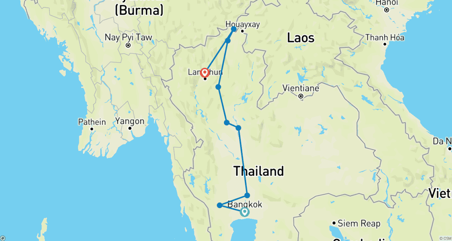 خريطة مسار Thailand Heritage Discovery Tour