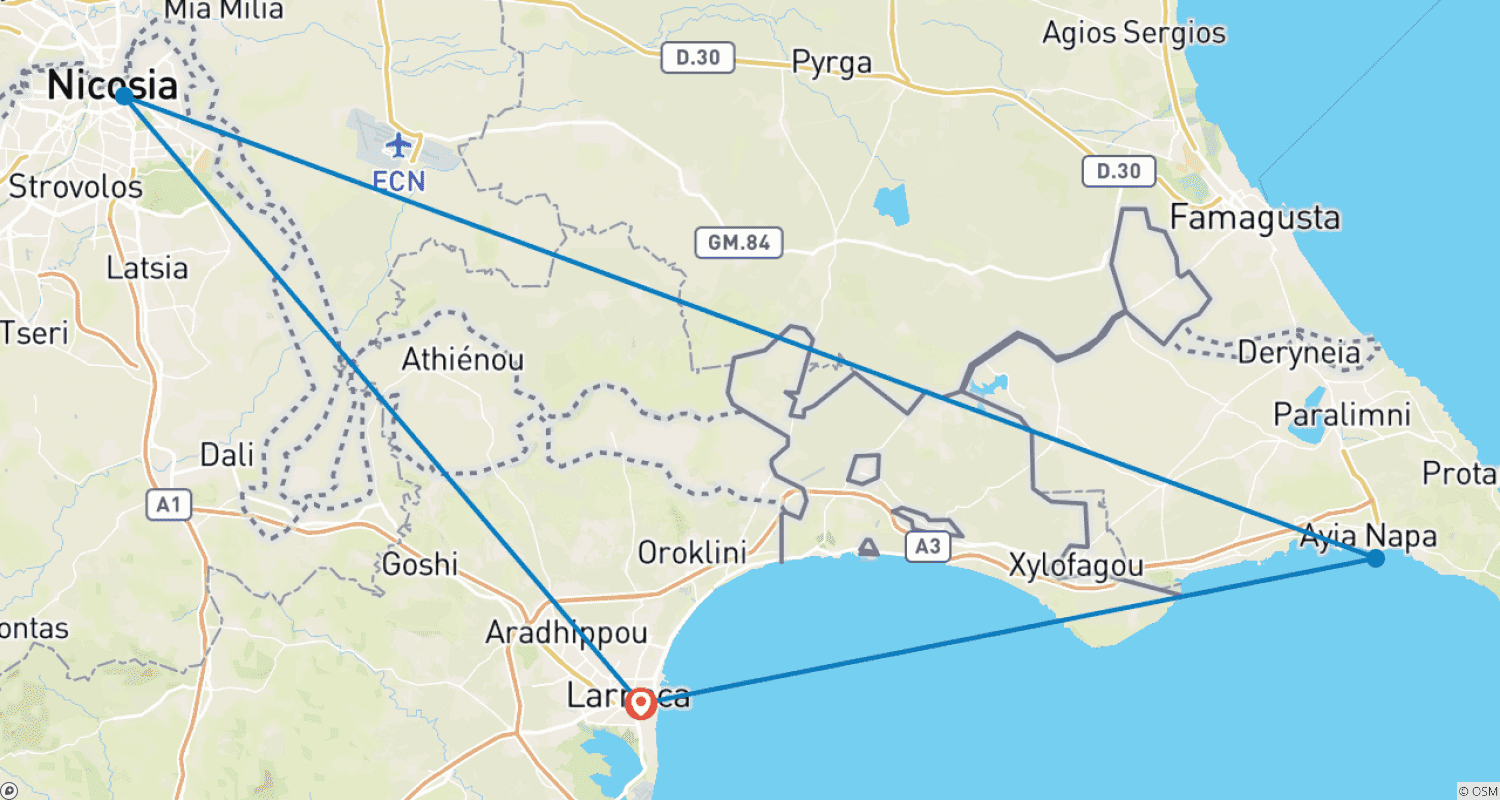 Mapa do percurso de The Essence of Cyprus
