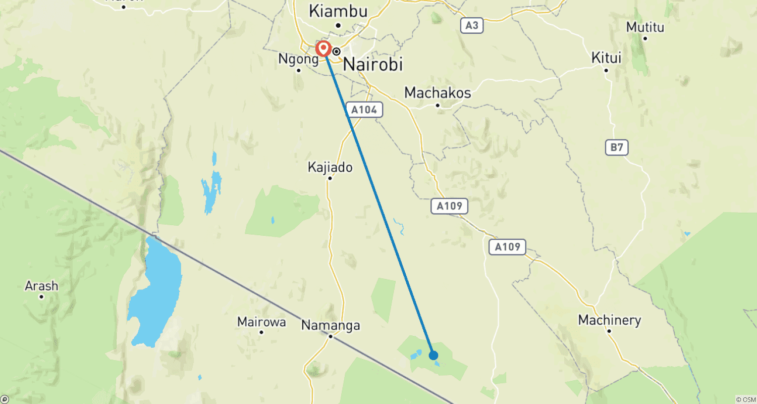 Mapa trasy: 3-Day Kenya Lodge Safari - Amboseli Park