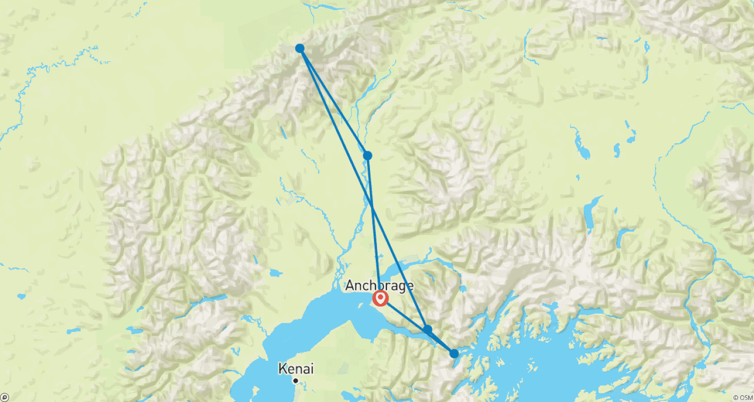 Mapa trasy: Klejnoty Alaski (Zapowiedź 2022, 7 dni)