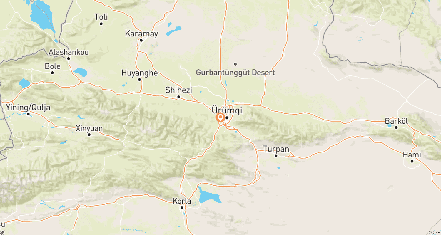 خريطة مسار Express 4-Day Kanas Tour from Urumqi in Northern Xinjiang
