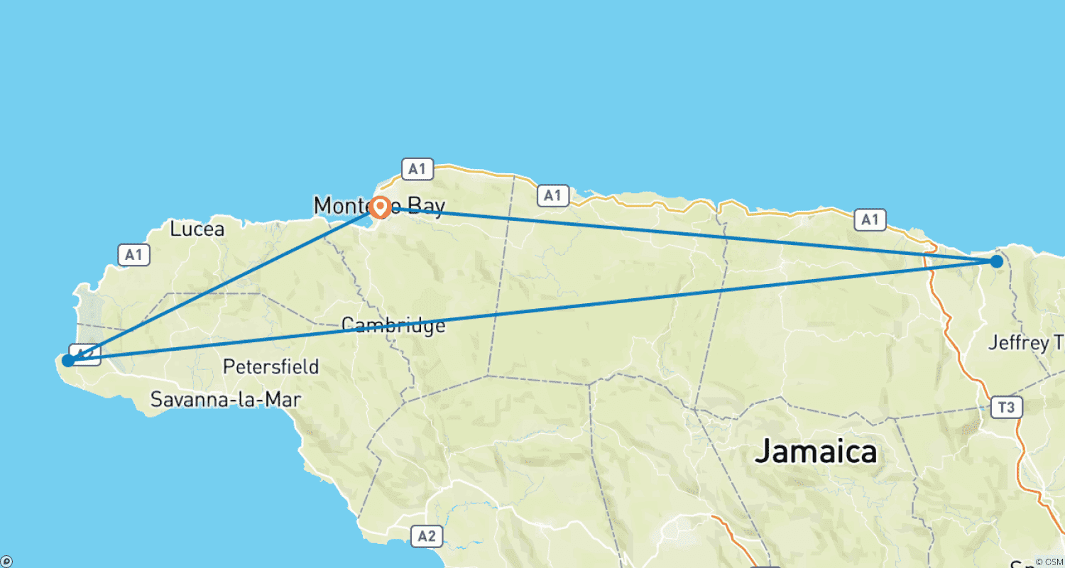 Mapa do percurso de JAMAICA – Destaques de Montego Bay, Ocho Rios e Negril