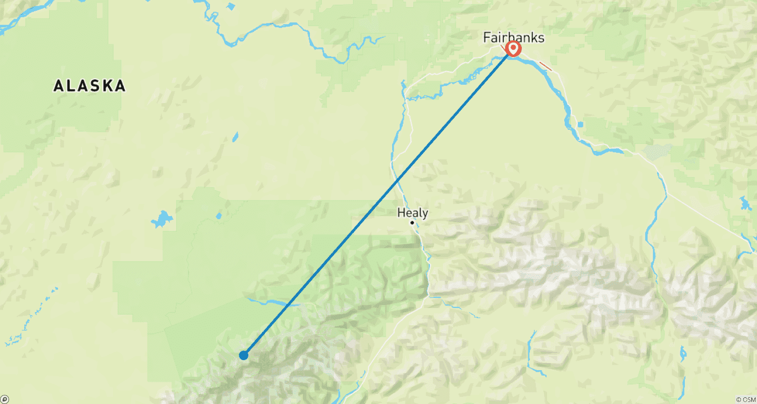 Mapa trasy: USA – Alaska Zimowa Kraina Cudów i Zorza Polarna