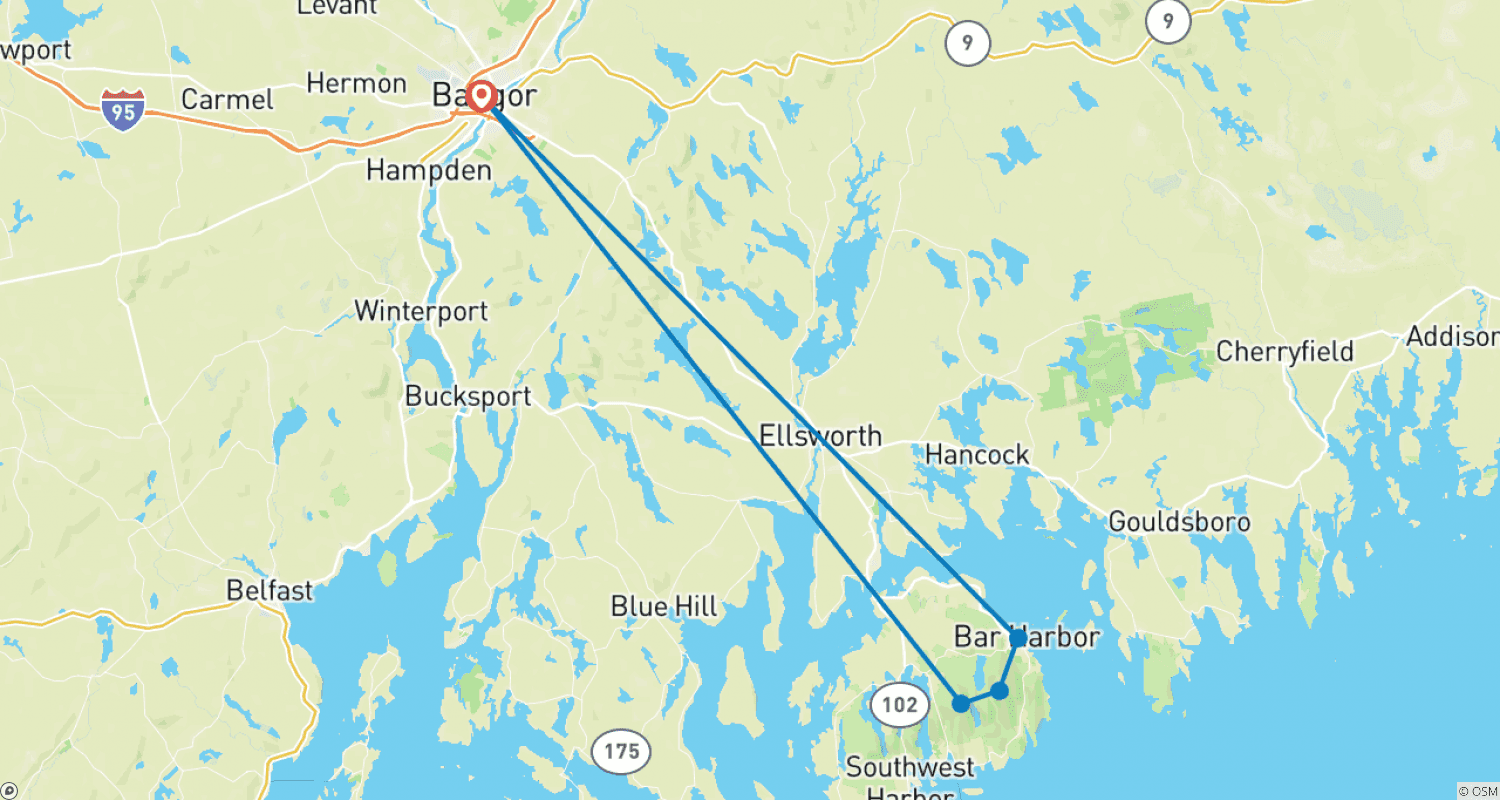 USA – Best of Acadia National Park Maineのルートマップ
