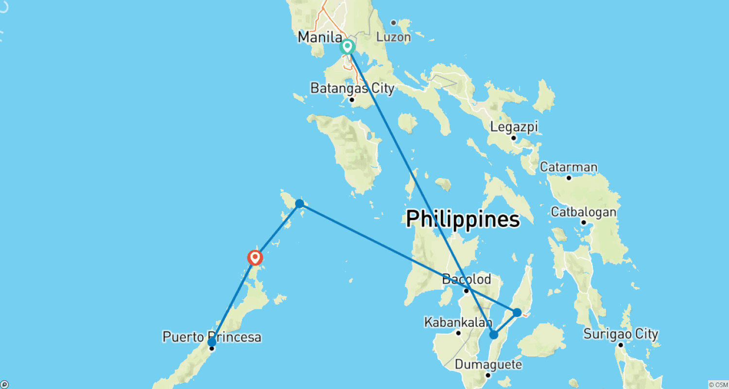 Mapa trasy: Philippines Island Explorer 13 dni