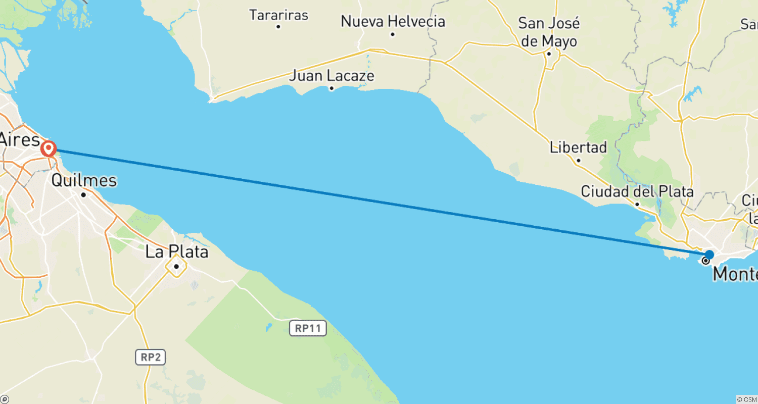 Mapa trasy: 3-Day Montevideo Tour from Buenos Aires