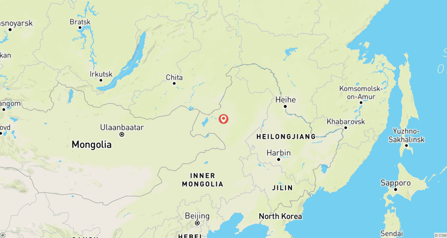 خريطة مسار Eastern Inner Mongolia 6D: Hulun Buir, Erguna, Shiwei, Manzhouli