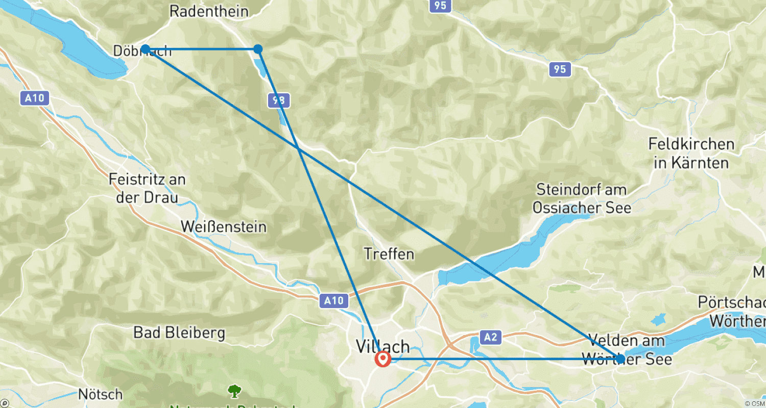 Mapa trasy: Carinthian Mountains & Lakes